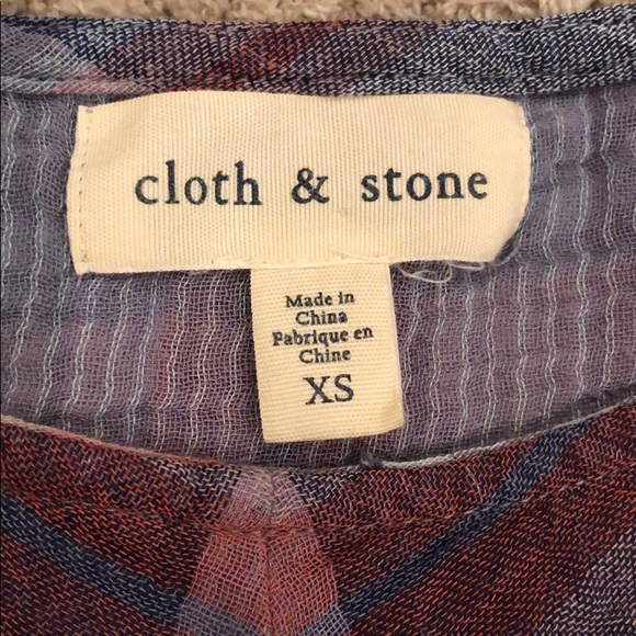 Anthropologie Cloth & Stone Tie Front Blouse - Picture 3 of 6